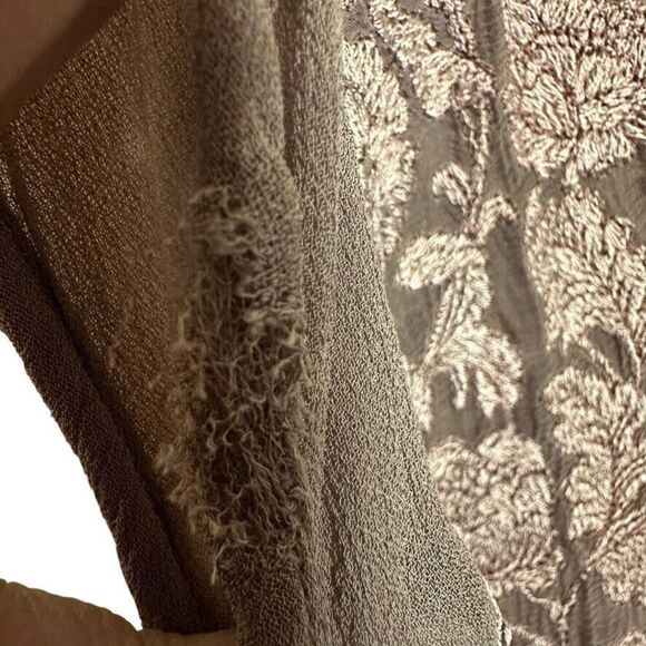 Sundance Embroidered Angelica Dress Shift Knee-length Women's S Taupe Festive - Picture 3 of 5